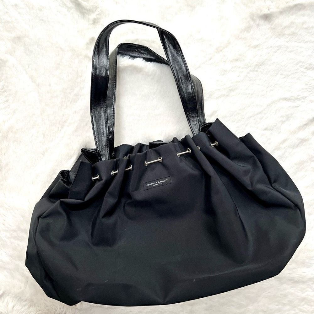 NWOT Vintage Y2K Black Nylon Slouch Big Size Handbag Purse Shoulder bag